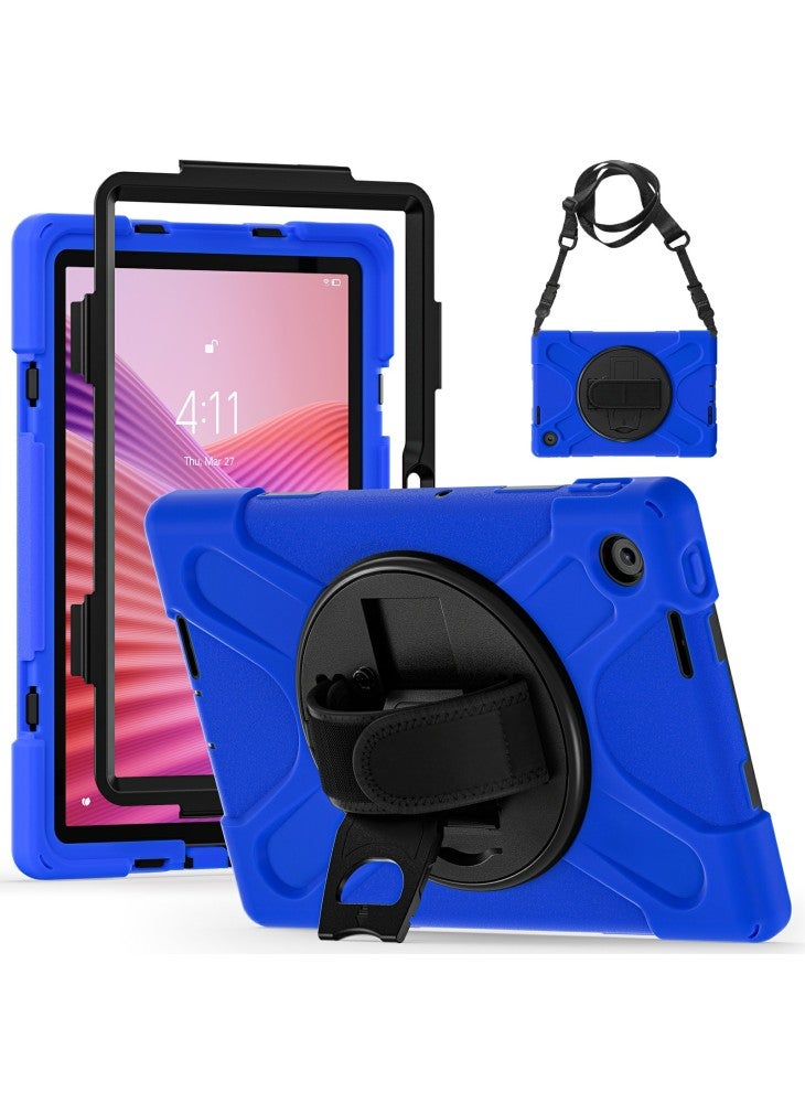 For Lenovo Tab 10.1 (2025) TB311XU/Zhaoyang K10C Kickstand Case TPU PC Silicone Tablet Cover with Shoulder Strap - Blue - Image 2